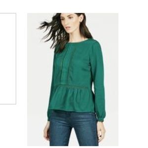 Justfab Forest Green Victorian Blouse